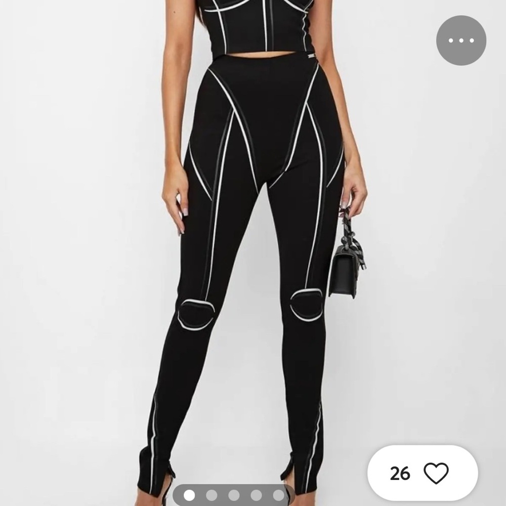 Maniere De Voir matching set high waisted skinny pants and crop top